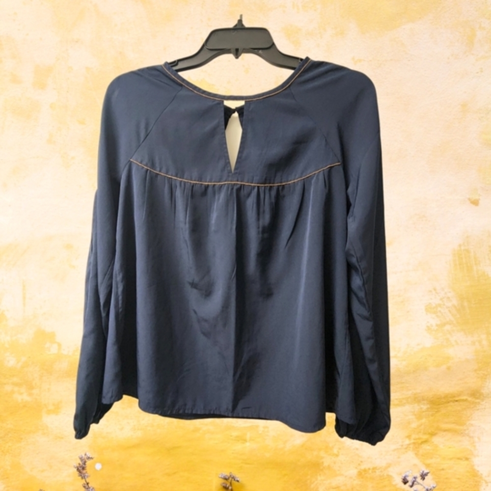 Abercrombie & Fitch Cold Shoulder‎ Blouse Top Womens Small Blue